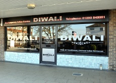 Exterior of Diwali Indian restaurant, Gossops Green, Crawley