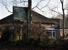 Three Bridges cricket club sign, Crawley