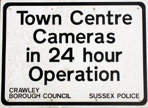 CCTV sign in Crawley, Sussex
