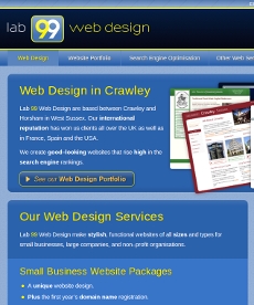 Lab 99 Web Design home page