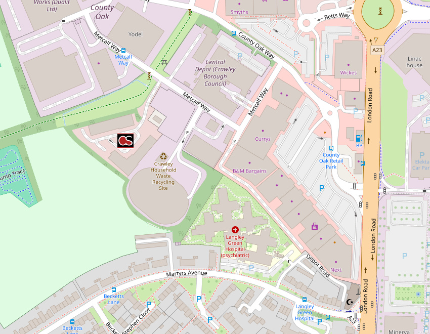 Map including Basepoint in Crawley