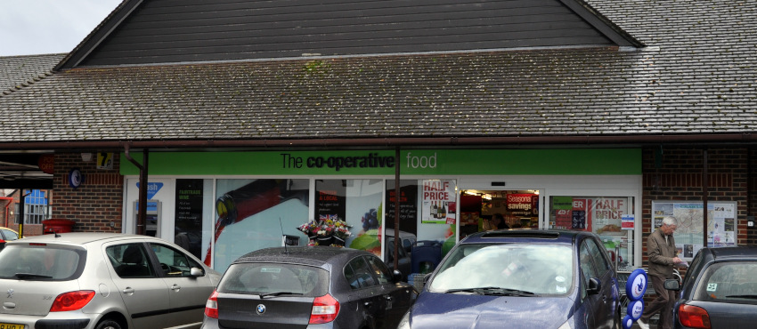 front of shop