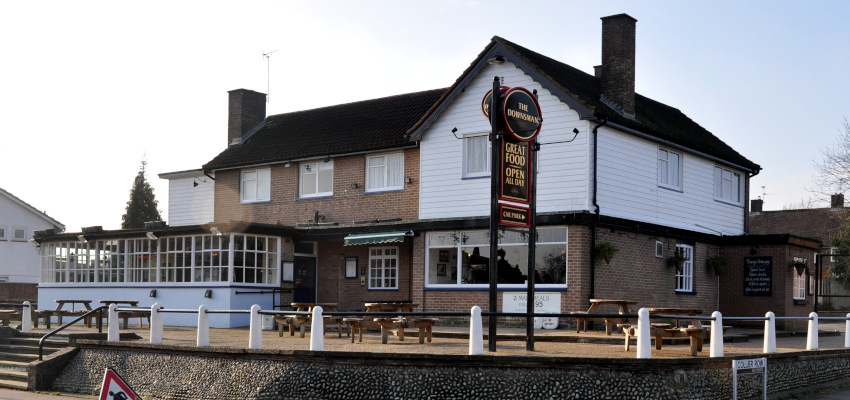 large building labelled The Downsman